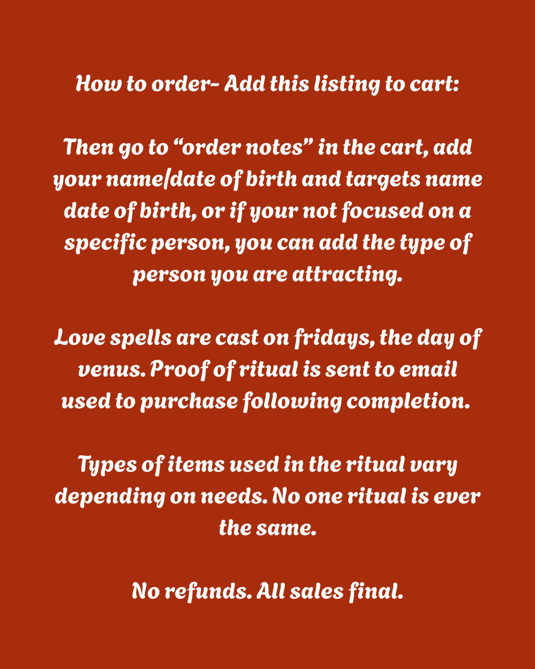 Custom Love Spellwork / Spellcasting Service