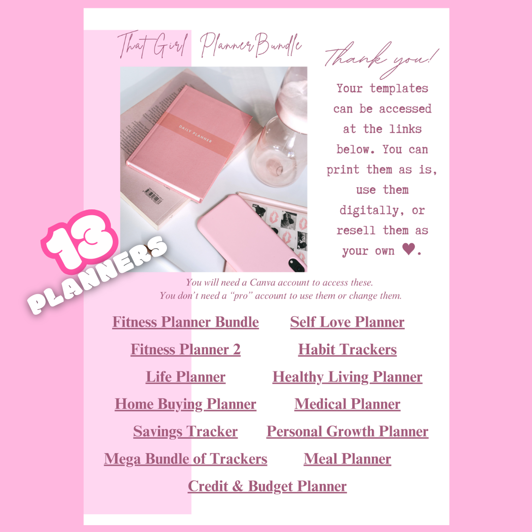 That Girl Digital Bundle – Editable & Resellable Canva Templates