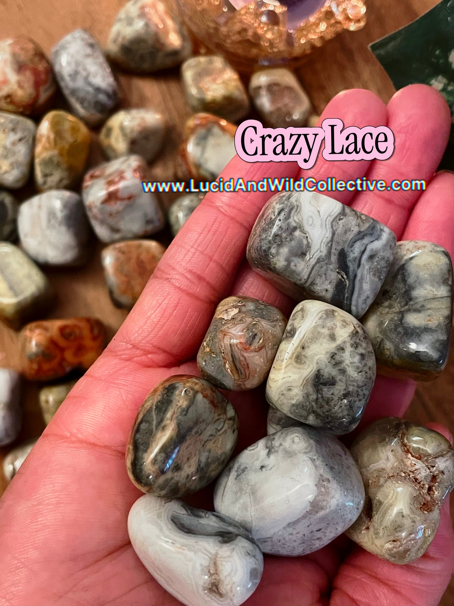 Crazy Lace Agate Tumbled Stone | Joy • Confidence • Grounding