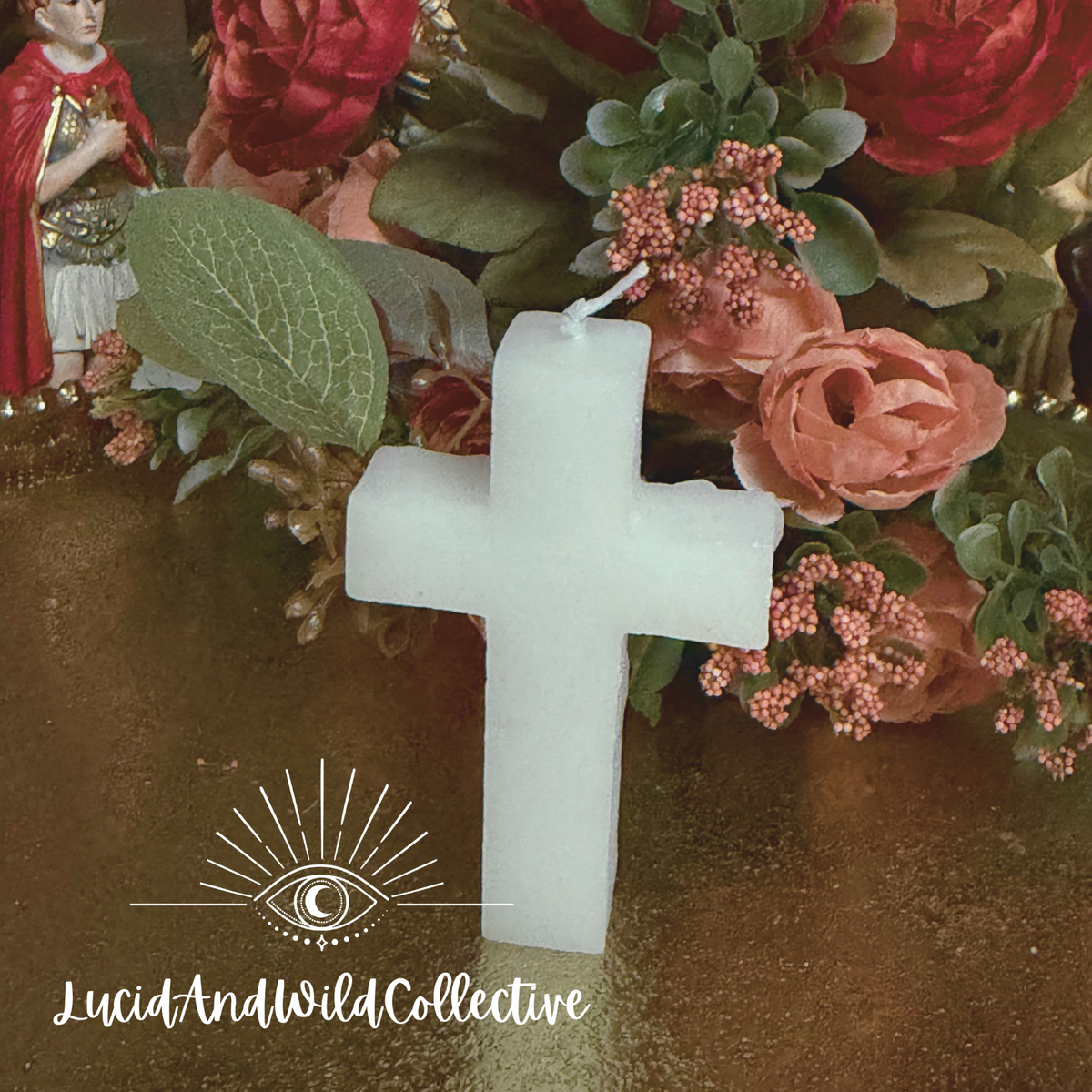 CROSS SPELL CANDLE - Protection • Blessings • Cleansing • Faith • Spiritual Peace