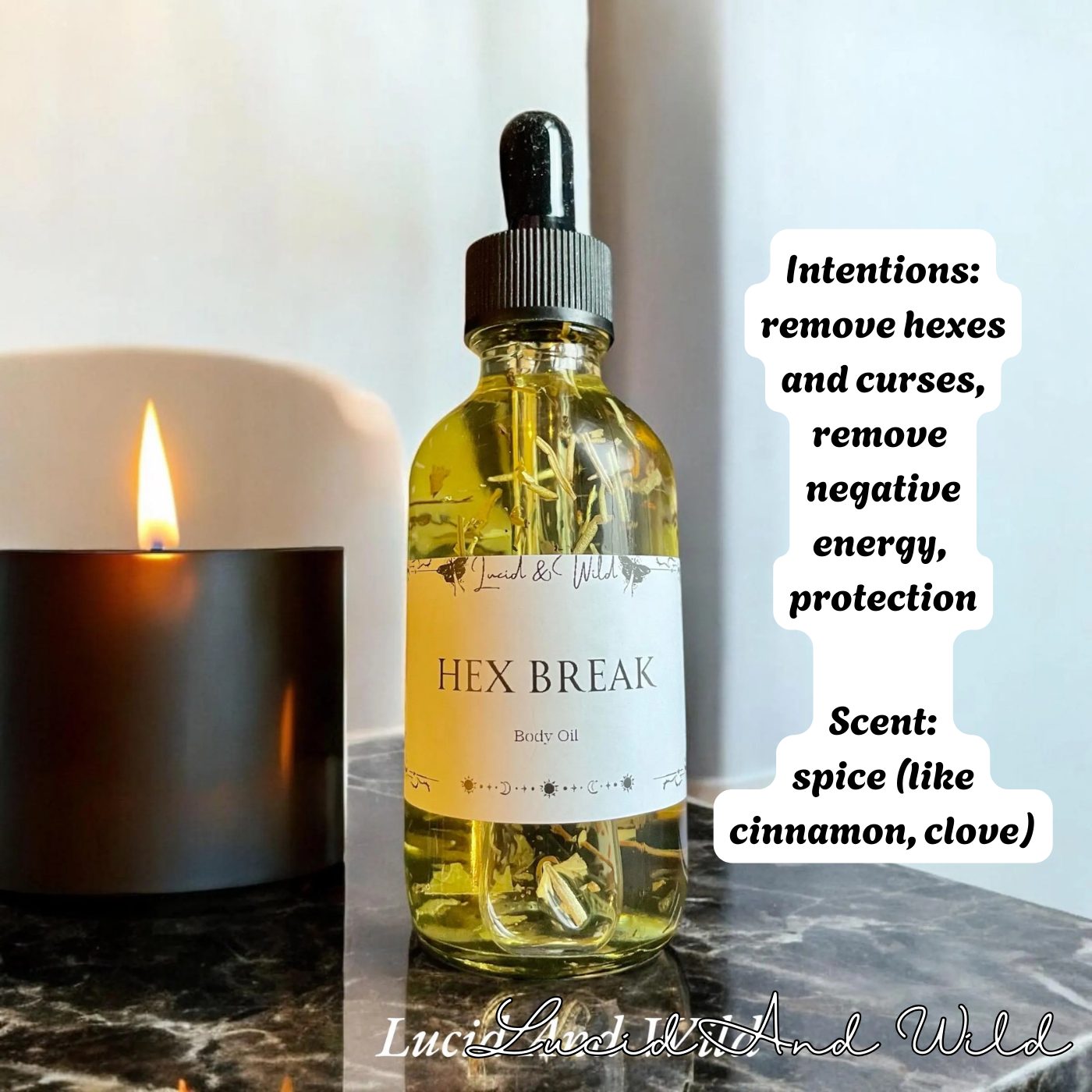 Hex Break Ritual Oil to remove jinxes, curses, hexes.