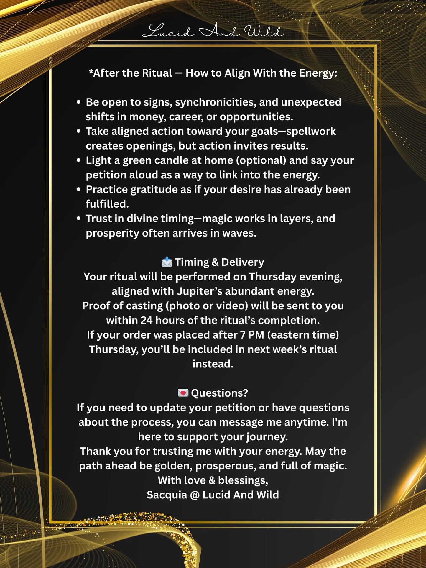 Spellcasting Service - Thursday Prosperity Community Spell - Order by 7pm on or before Thursday to be included in that week's service