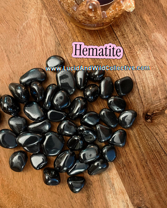 Natural Hematite Tumbled Stone | Grounding • Protection • Focus