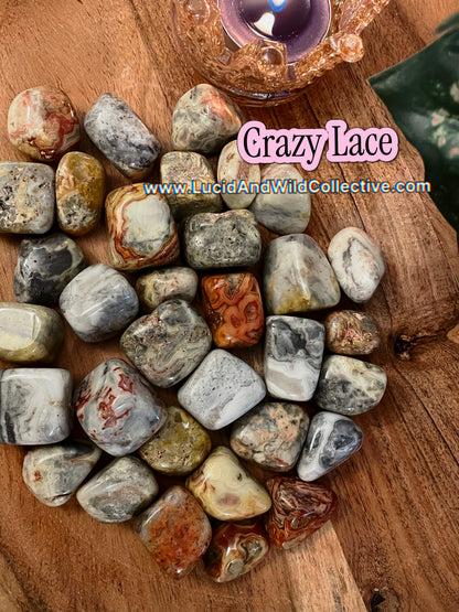 Crazy Lace Agate Tumbled Stone | Joy • Confidence • Grounding