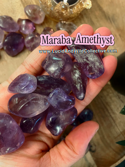 Maraba Amethyst Tumbled Stone | Intuition • Peace • Spiritual Protection