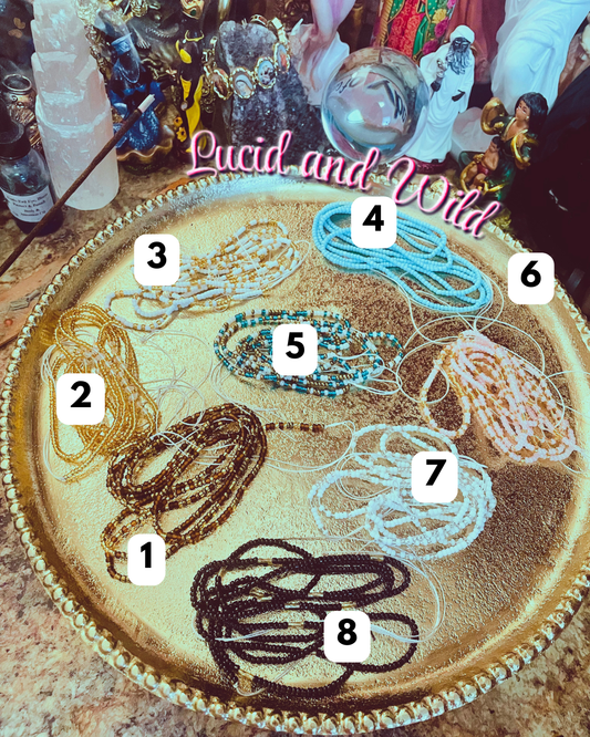Pre-Spelled Waist Beads – 50” Handmade Tie-On Rooted & Abundant Series