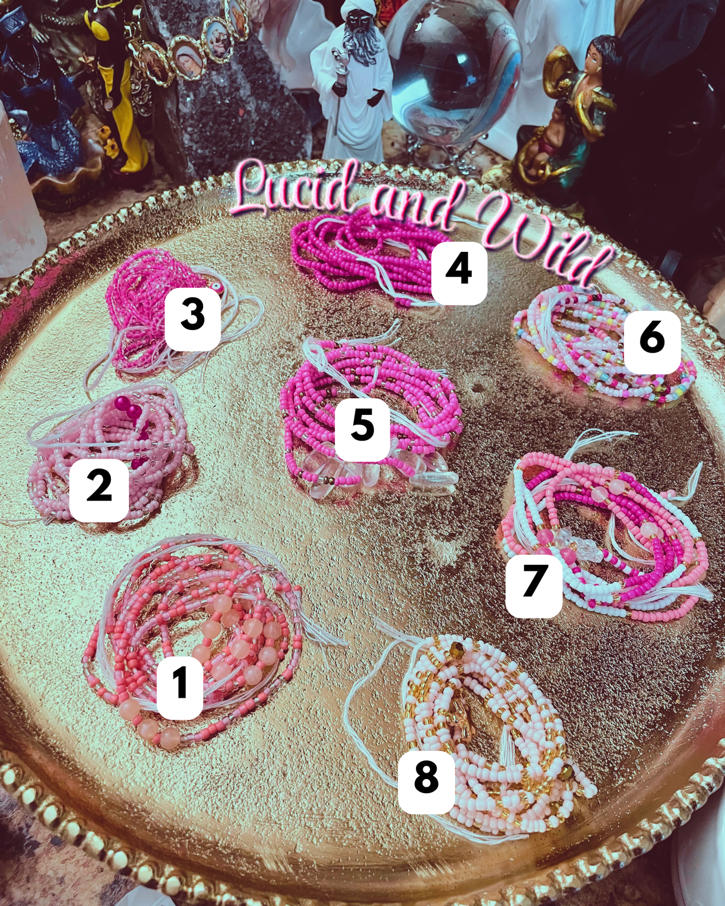 Pre-Spelled Waist Beads – 50” Handmade Tie-On | Self-Love & Empowerment