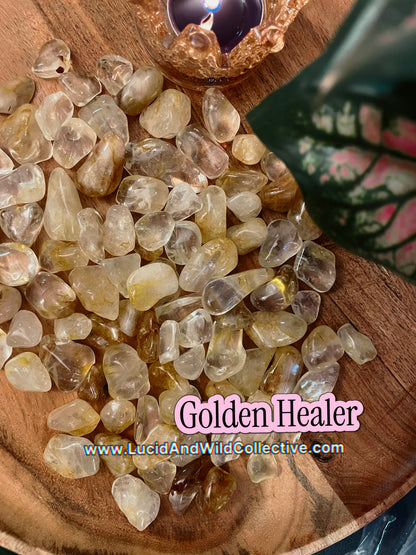 Golden Healer Quartz Tumbled Stone | Healing • Balance • Spiritual Connection