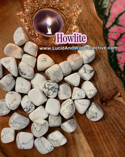 Howlite Tumbled Stone | Patience • Peace • Emotional Awareness