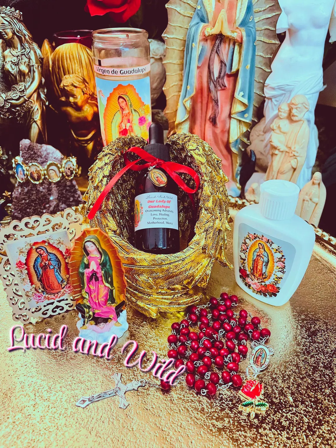 Our Lady of Guadalupe Oil | Devotional kit Optional - Hope, Faith, Protection