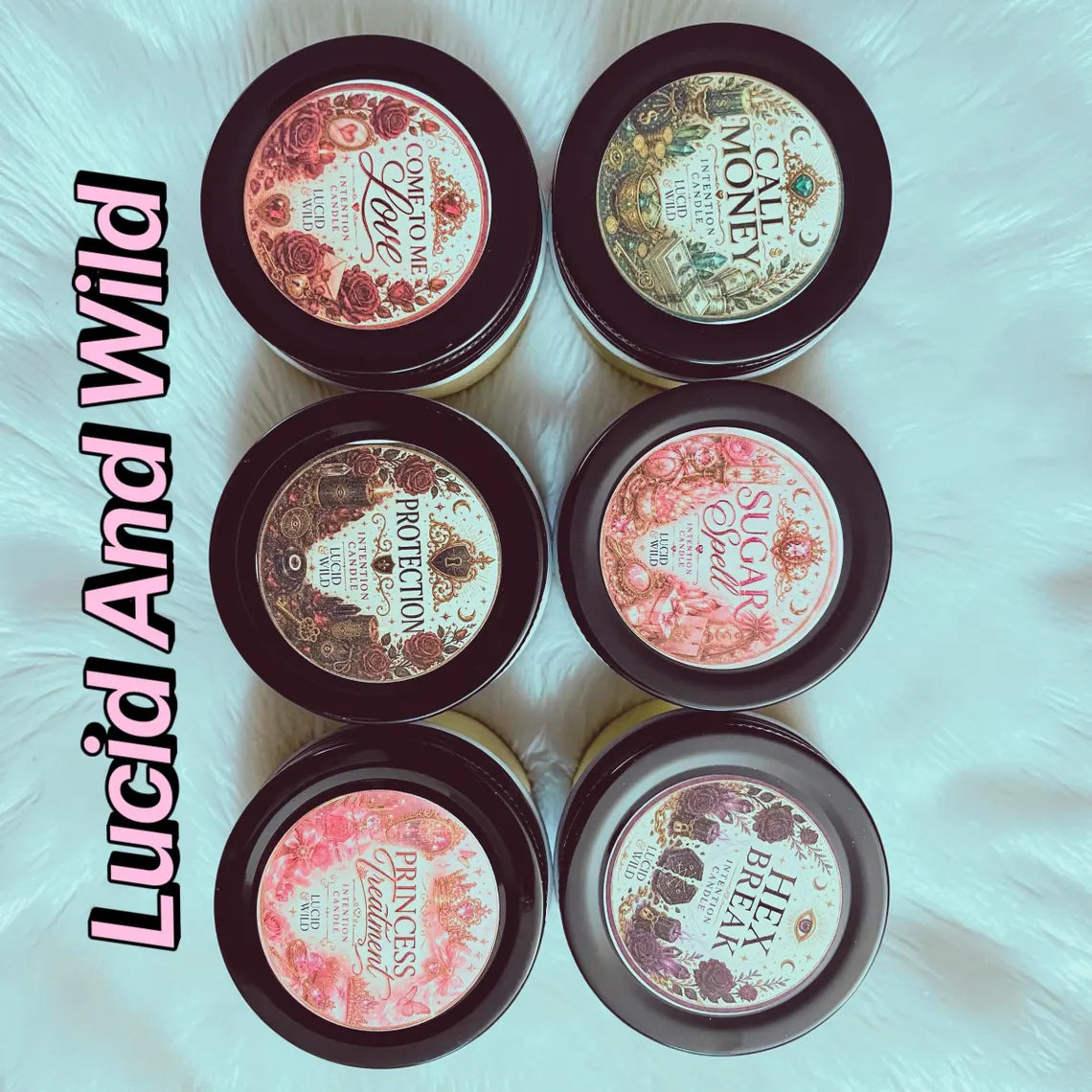 Intention Soy Candles - Call Money, Come to Me Love, Sugar Spell, Protection, Hex Break, Princess Treatment