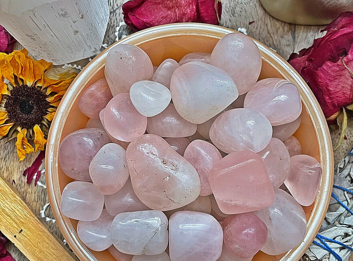 Rose Quartz Tumbled Stone .75 -1 inch size
