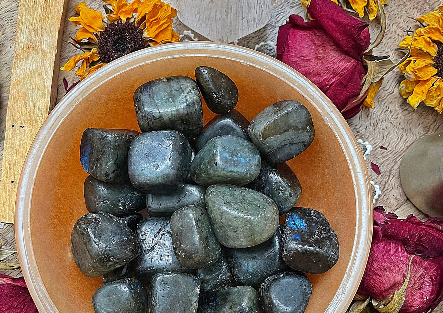 Labroadorite Tumbled Stone .75 -1 inch size