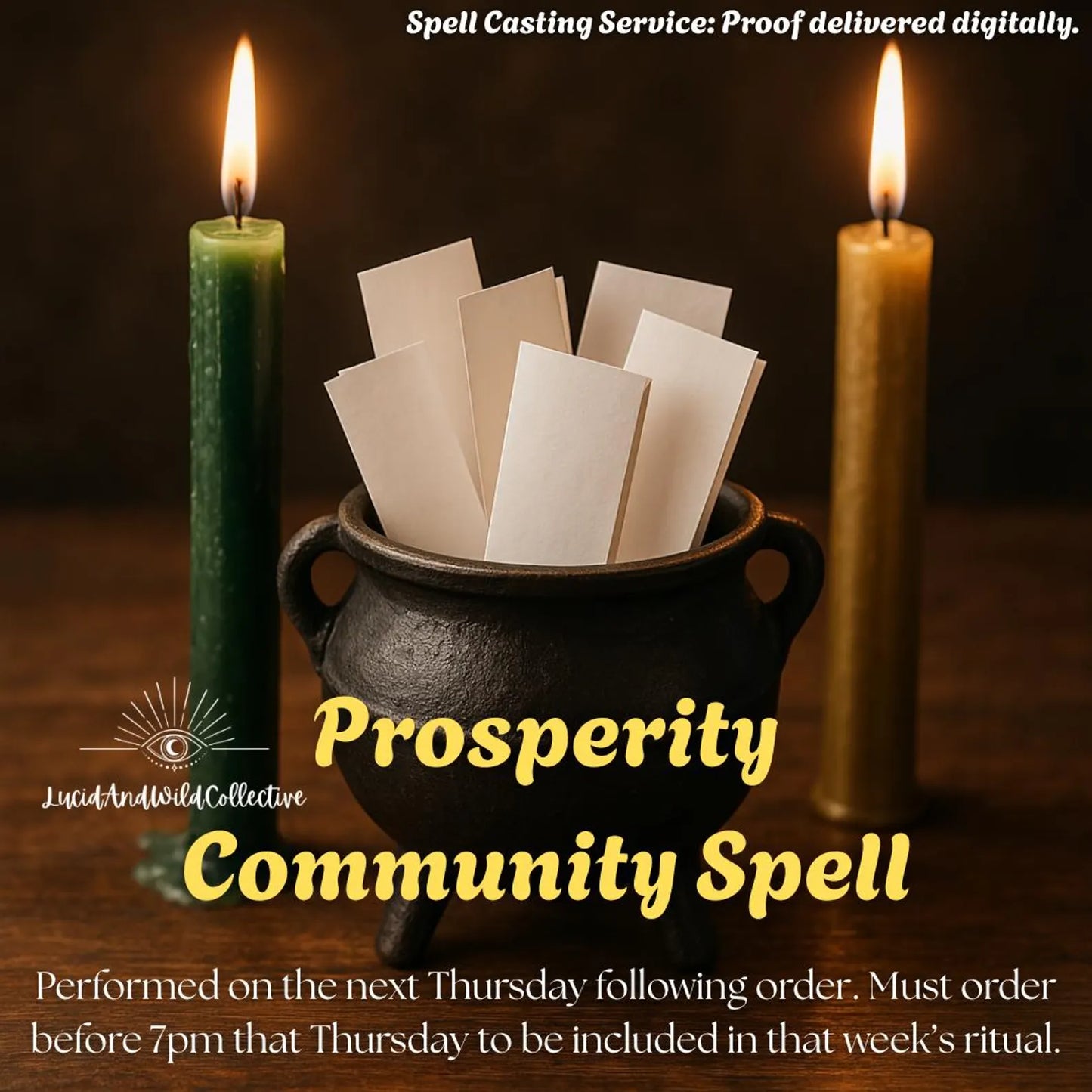 Spellcasting Service - Thursday Prosperity Community Spell - Order by 7pm on or before Thursday to be included in that week's service