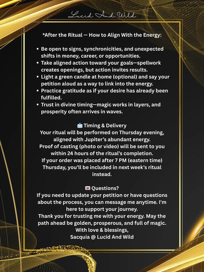 Spellcasting Service - Thursday Prosperity Community Spell - Order by 7pm on or before Thursday to be included in that week's service