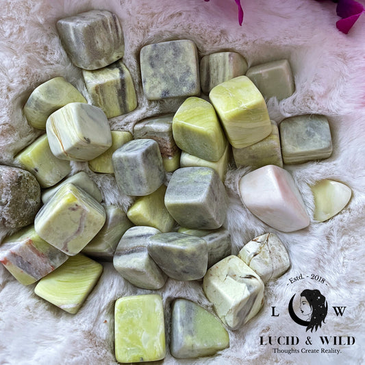 Serpentine tumbled Stone .75 -1 inch size