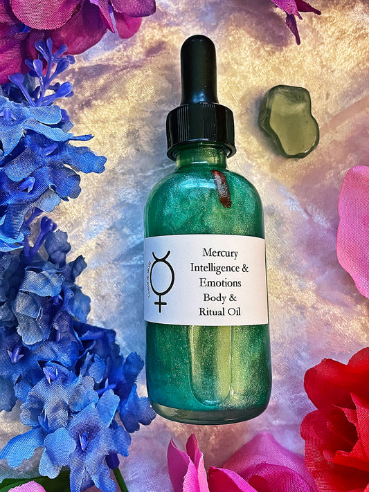Mercury Planetary Intention Oil - Intelligence, Emotions, Divination, Communication